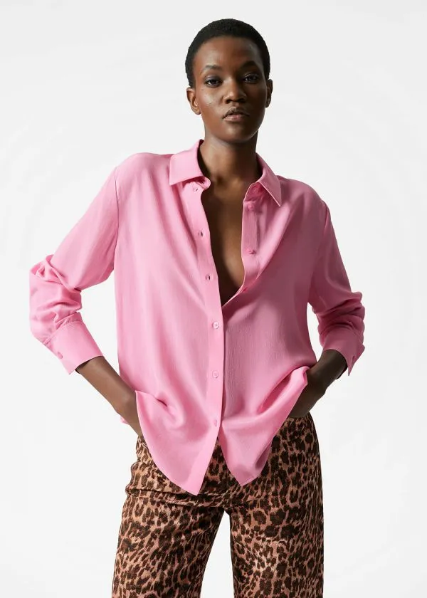 and Other Stories Silk Shirt Pink Women Blouses and Shirts
