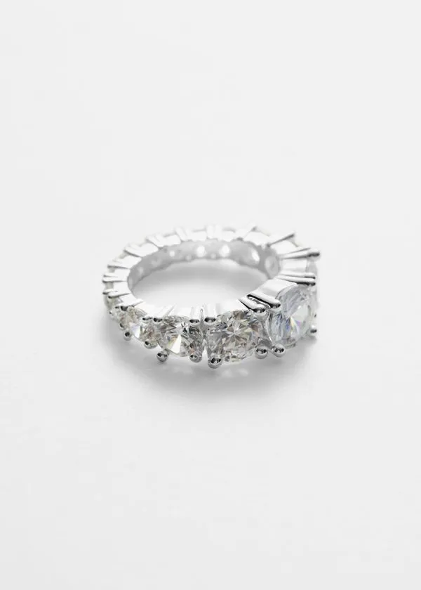 and Other Stories SilverTone Crystal Ring Silver Women Rings