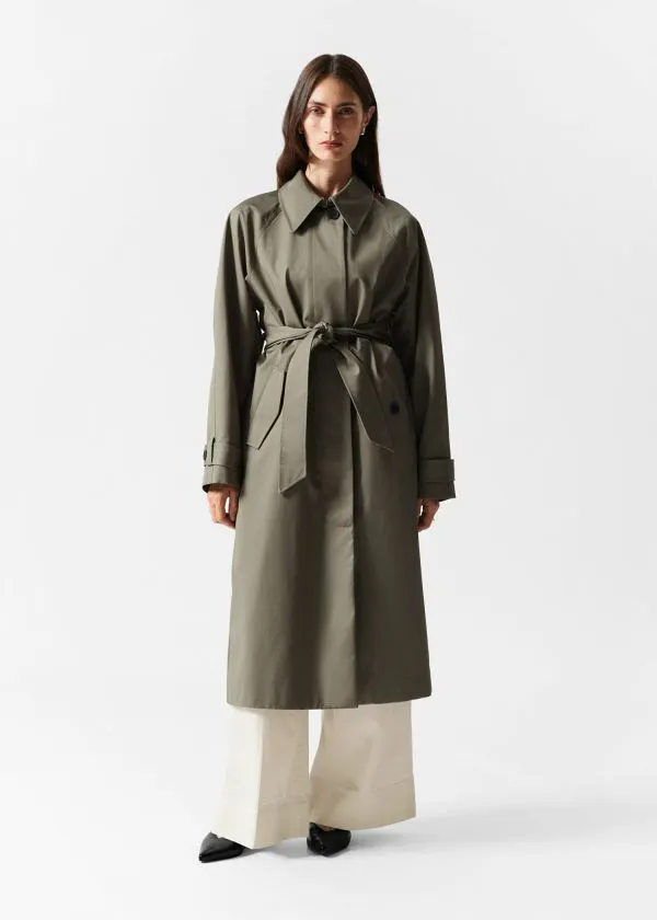 and Other Stories SingleBreasted Trench Coat Khaki Women Jackets and Coats
