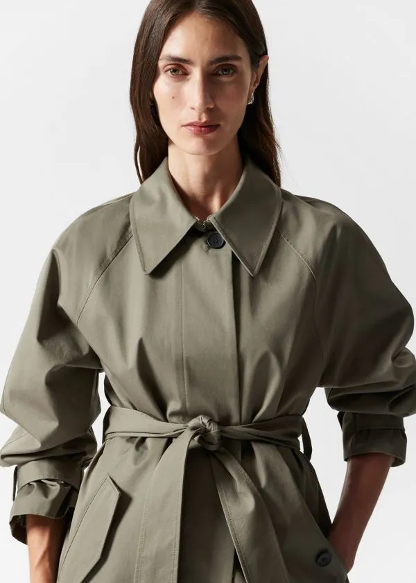 and Other Stories SingleBreasted Trench Coat Khaki Women Jackets and Coats