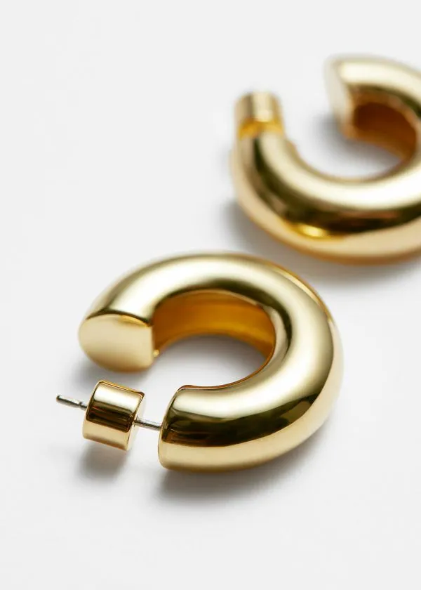 and Other Stories Sleek Hoop Earrings Gold Women Earrings
