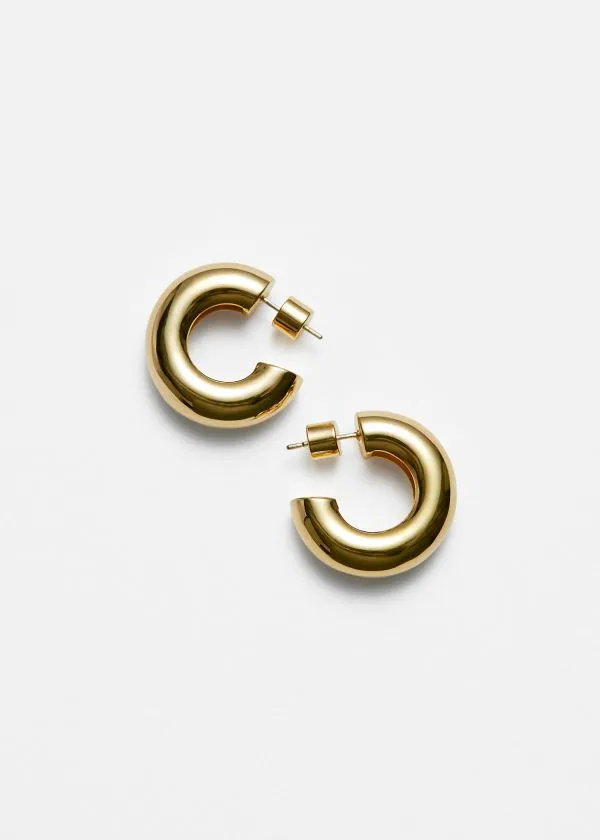 and Other Stories Sleek Hoop Earrings Gold Women Earrings