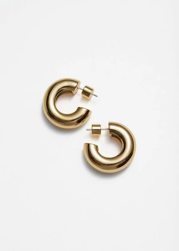 and Other Stories Sleek Hoop Earrings Gold Women Earrings