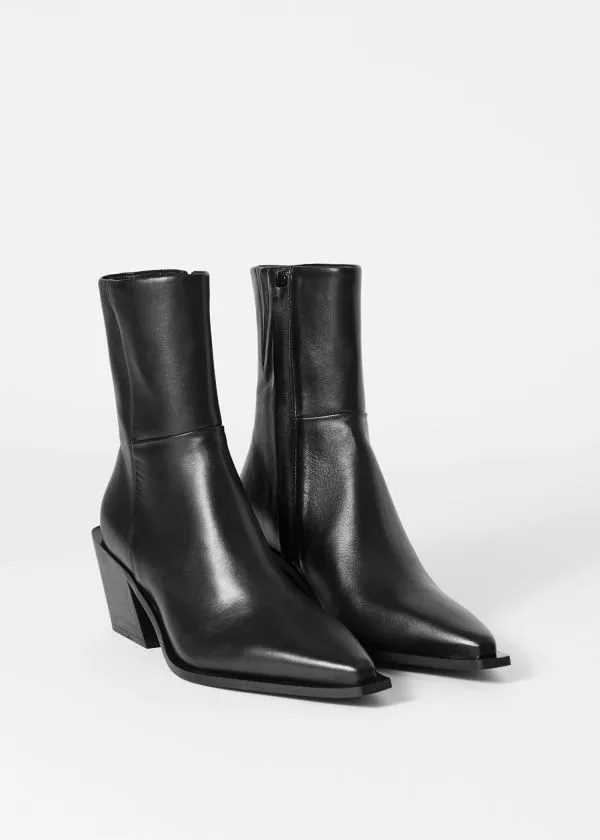 and Other Stories Sleek Leather Cowboy Boots Black Women Boots