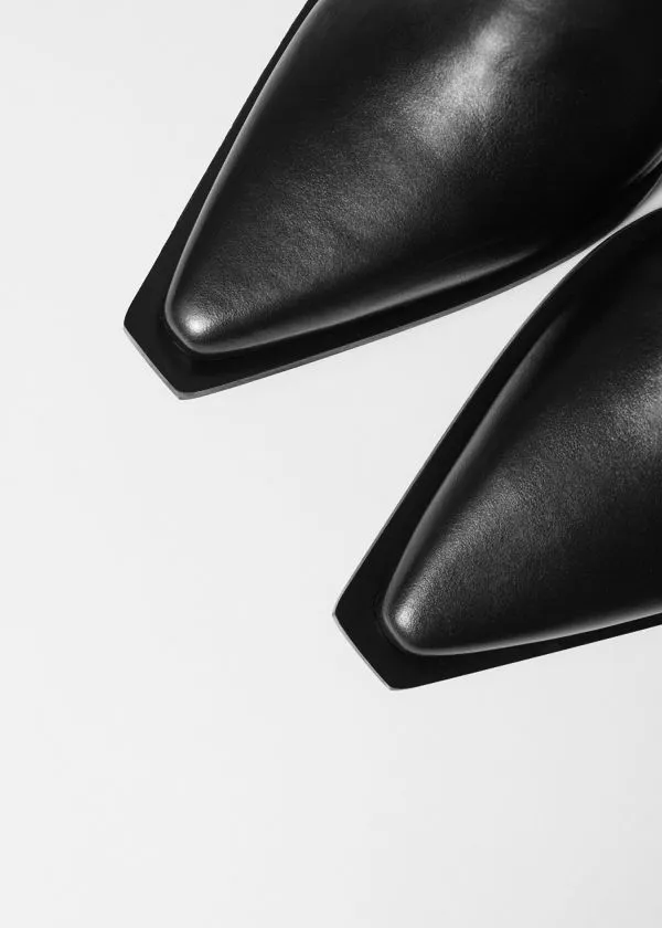 and Other Stories Sleek Leather Cowboy Boots Black Women Boots