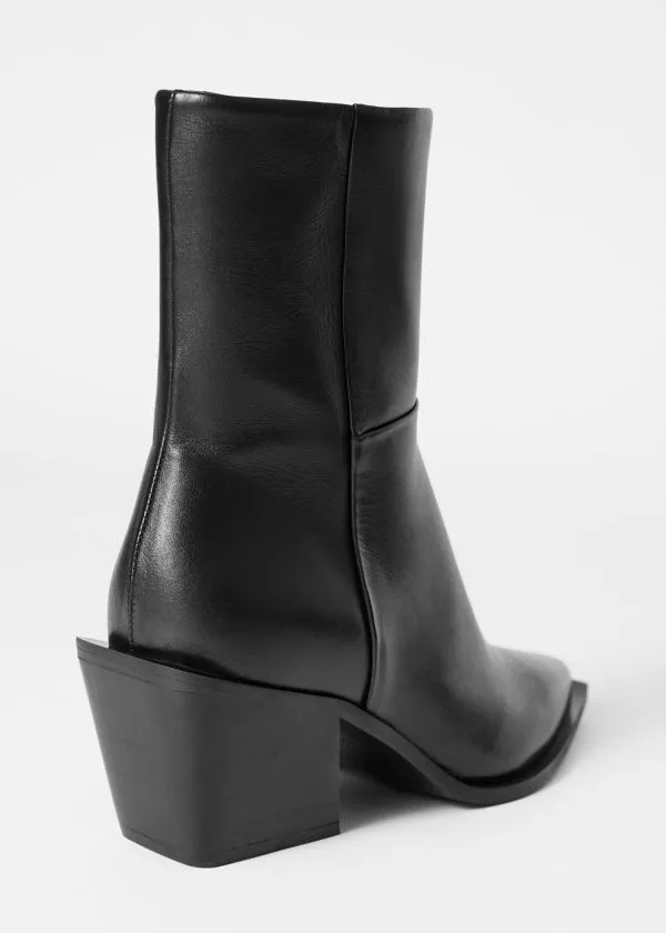 and Other Stories Sleek Leather Cowboy Boots Black Women Boots