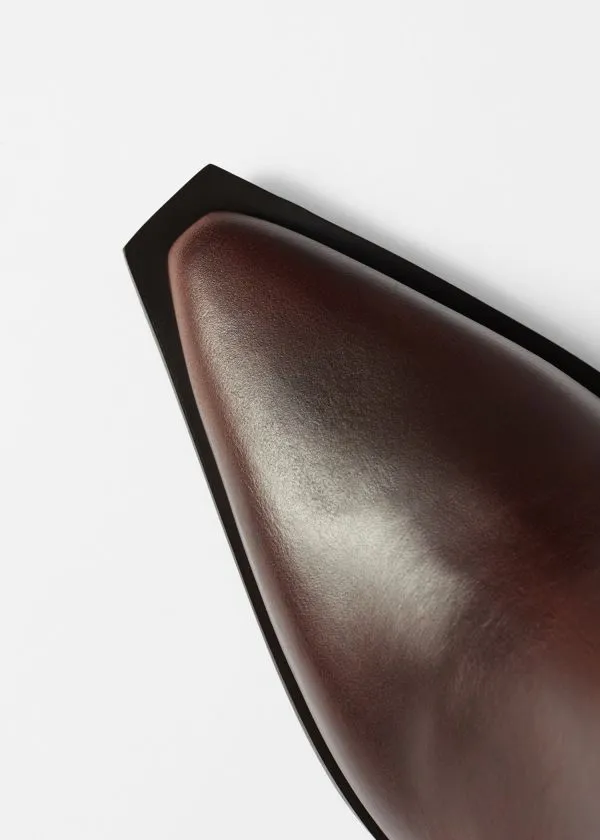 and Other Stories Sleek Leather Cowboy Boots Brown Women Boots