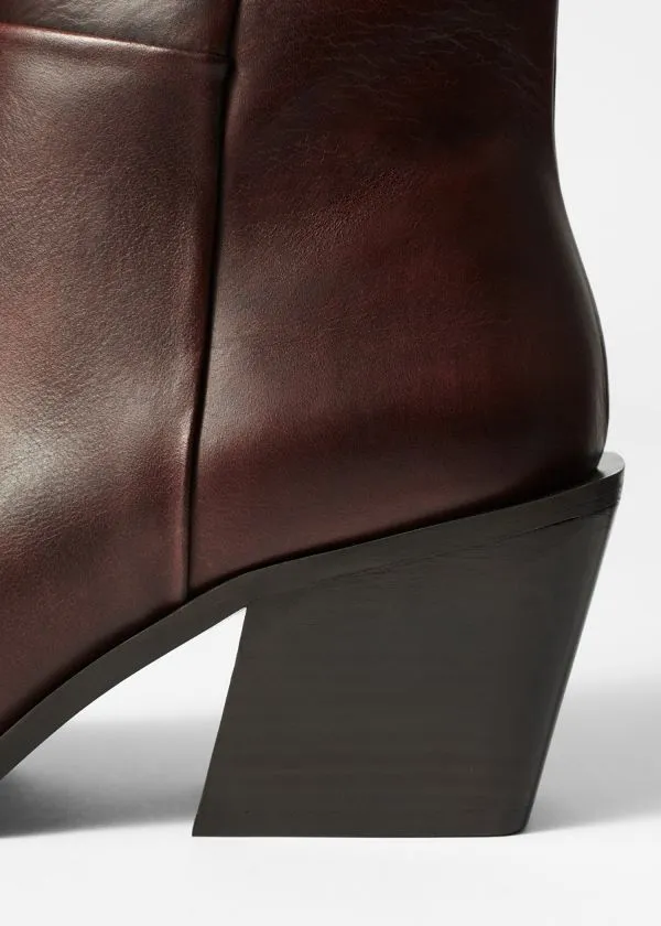 and Other Stories Sleek Leather Cowboy Boots Brown Women Boots