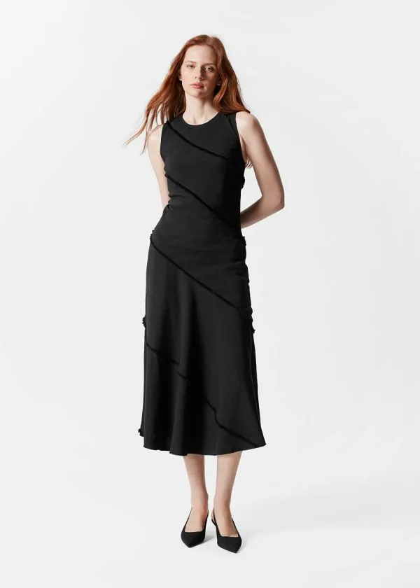 and Other Stories Sleeveless ALine Midi Dress Black Women Dresses