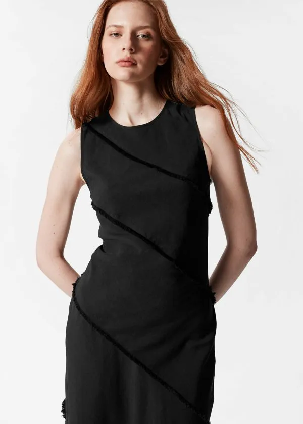 and Other Stories Sleeveless ALine Midi Dress Black Women Dresses