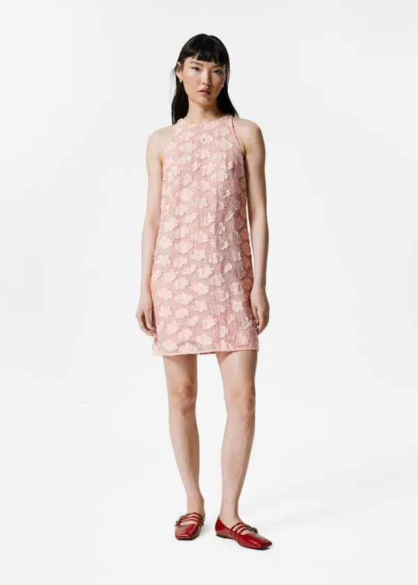 and Other Stories Sleeveless Jacquard Mini Dress Pink Women Dresses