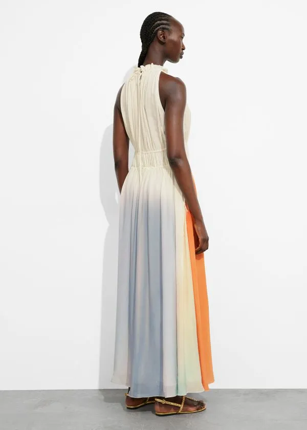 and Other Stories Sleeveless Maxi Dress Creamandorangeandlilac Women Dresses