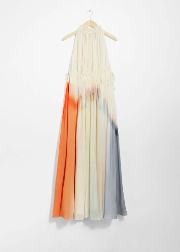 and Other Stories Sleeveless Maxi Dress Creamandorangeandlilac Women Dresses