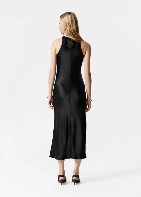 and Other Stories Sleeveless Satin Midi Dress Black Women Dresses
