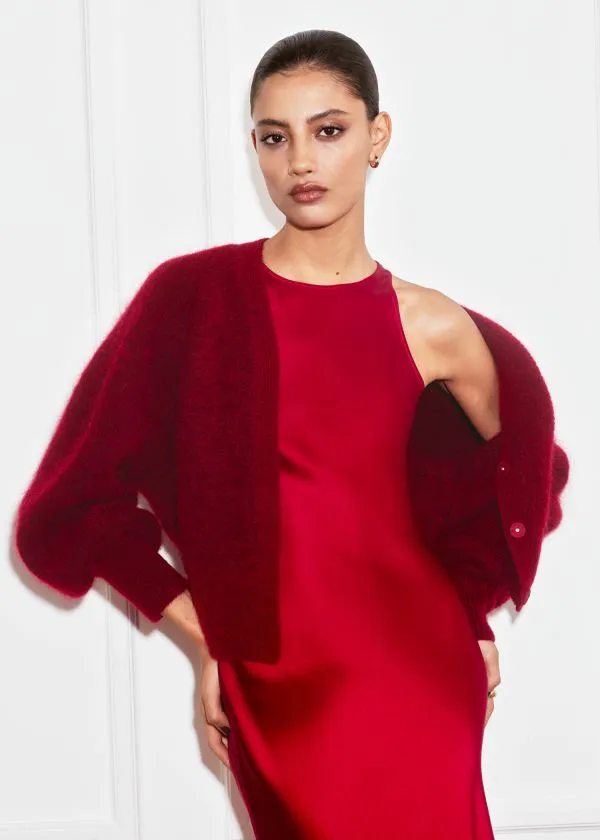and Other Stories Sleeveless Satin Midi Dress Red Women Dresses