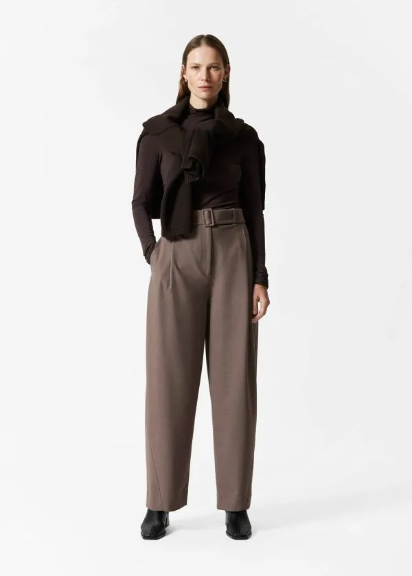 and Other Stories SlimFit Turtleneck Top Brown Women Tops and Tshirts
