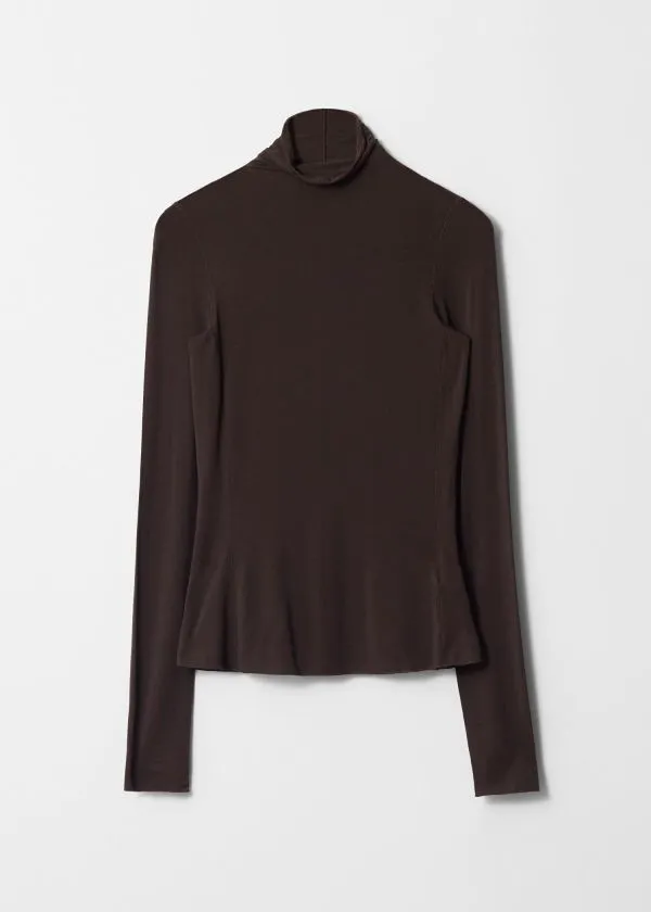 and Other Stories SlimFit Turtleneck Top Brown Women Tops and Tshirts