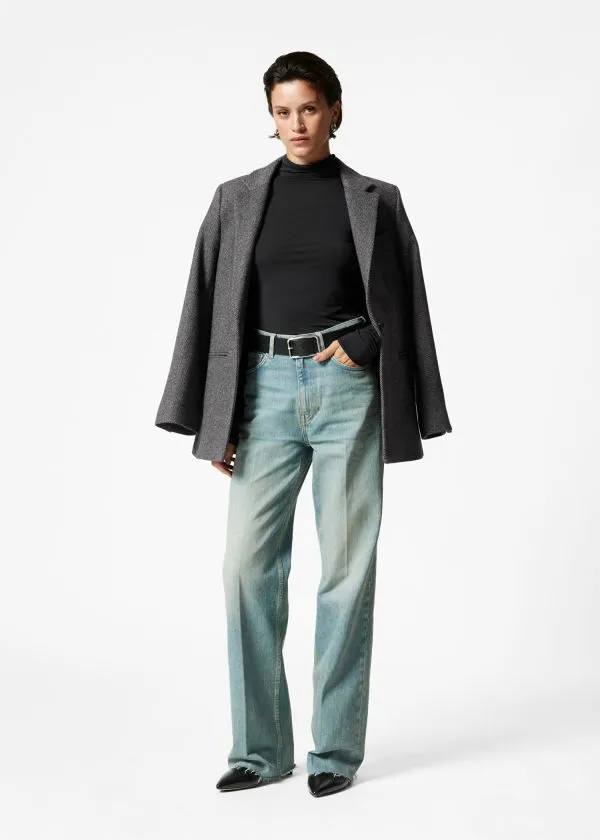 and Other Stories SlimFit Turtleneck Top Navy Women Tops and Tshirts