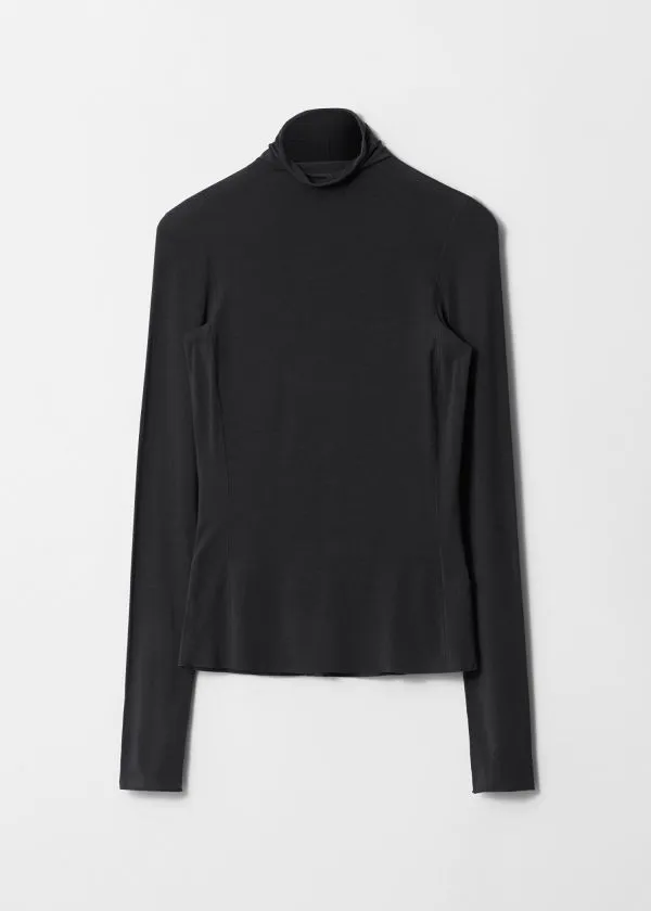 and Other Stories SlimFit Turtleneck Top Navy Women Tops and Tshirts