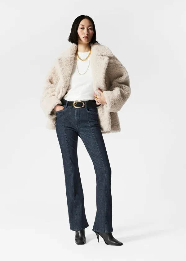 and Other Stories Slim Flared Jeans Dark Blue Women Jeans