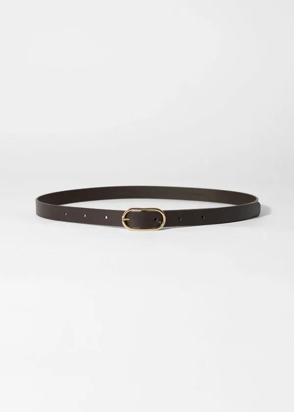 and Other Stories Slim Leather Belt Brown Women Belts