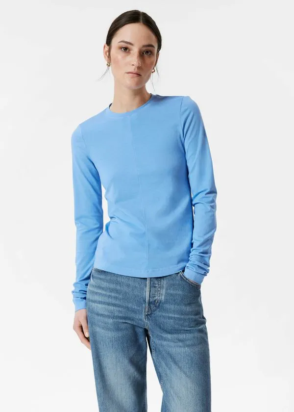 and Other Stories Slim LongSleeve Top Light Blue Women Tops and Tshirts