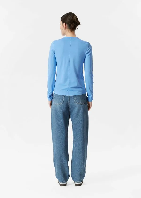 and Other Stories Slim LongSleeve Top Light Blue Women Tops and Tshirts