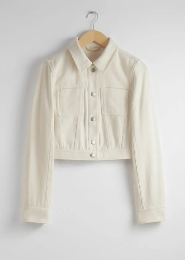 and Other Stories Slim PatchPocket Jacket White Women Jackets and Coats