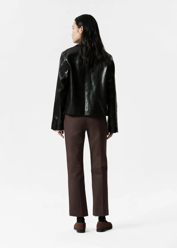 and Other Stories Slim PressCrease Trousers Dark Brown Women Trousers