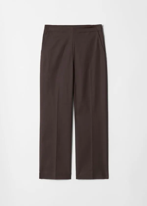 and Other Stories Slim PressCrease Trousers Dark Brown Women Trousers