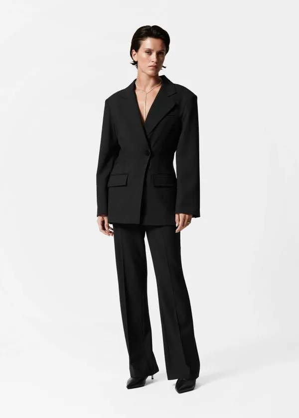 and Other Stories Slim SplitHem Trousers Black Women Trousers