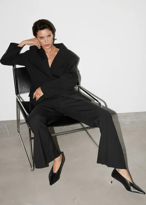 and Other Stories Slim SplitHem Trousers Black Women Trousers