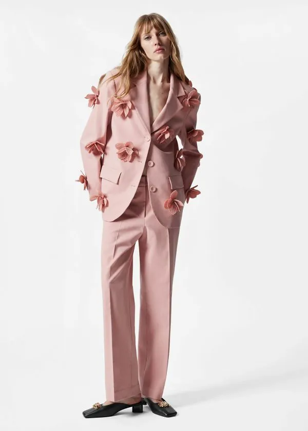 and Other Stories Slim Tailored Trousers Pink Women Trousers