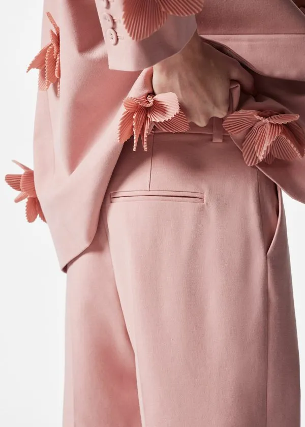 and Other Stories Slim Tailored Trousers Pink Women Trousers