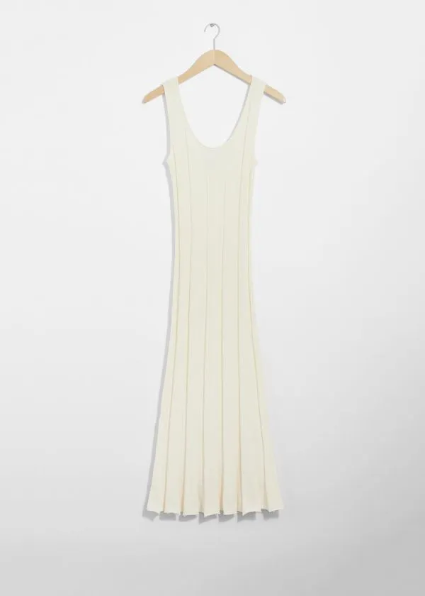 and Other Stories Slim Tank Midi Dress White Women Dresses