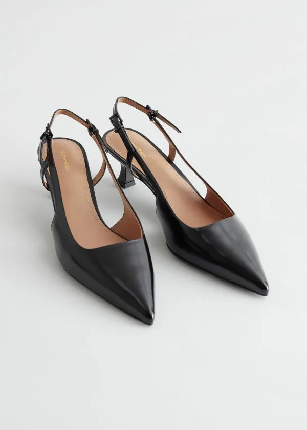 and Other Stories Slingback Leather Pumps Black Women Pumps and Other Stories Slingback Leather Pumps Black Women Pumps