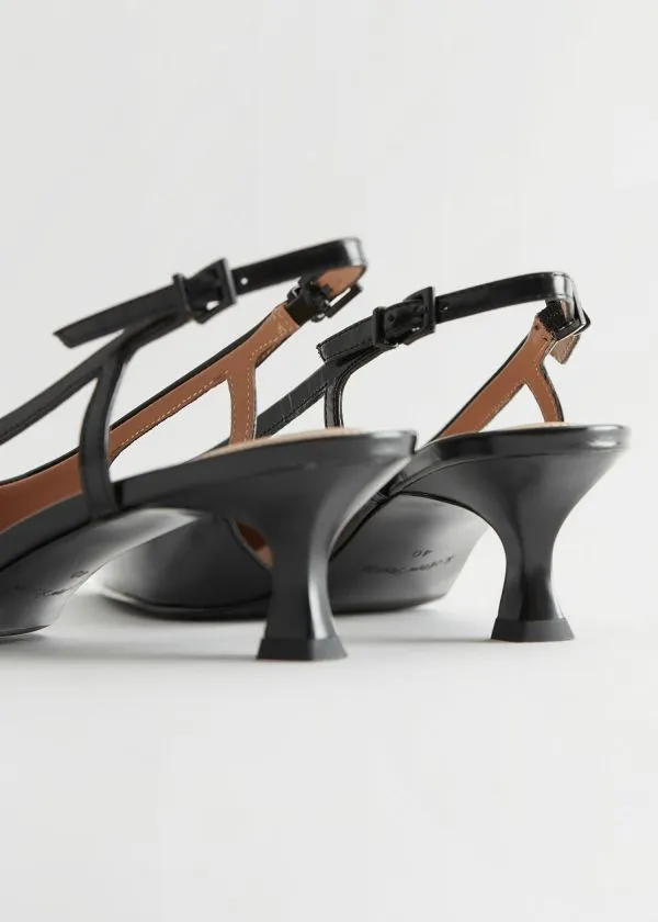 and Other Stories Slingback Leather Pumps Black Women Pumps and Other Stories Slingback Leather Pumps Black Women Pumps