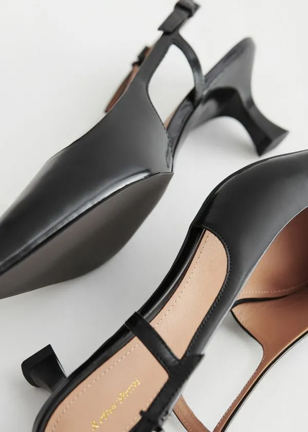 and Other Stories Slingback Leather Pumps Black Women Pumps and Other Stories Slingback Leather Pumps Black Women Pumps