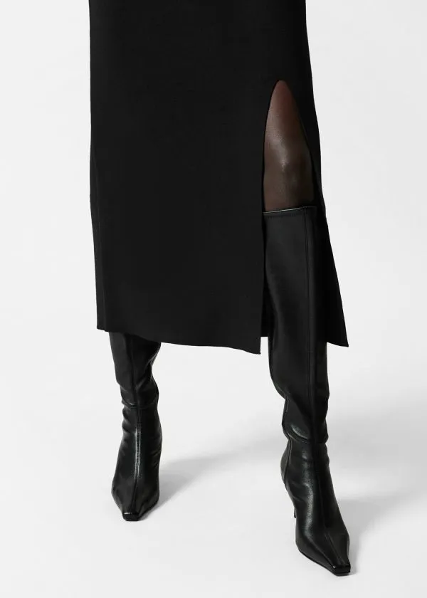and Other Stories SlitDetailed Midi Dress Black Women Dresses