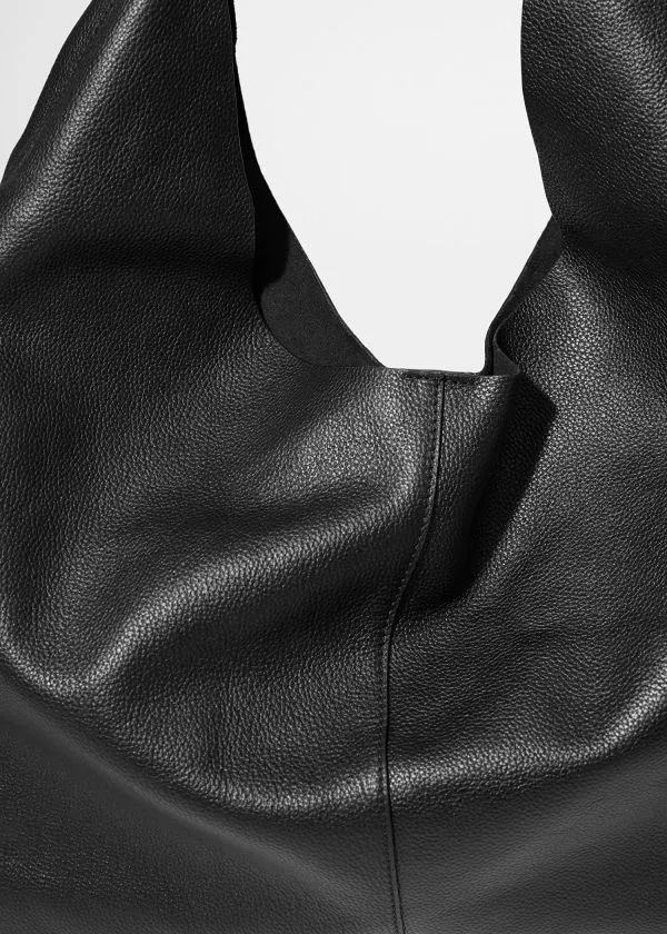 and Other Stories Slouchy Leather Tote Bag Black Women Tote Bags
