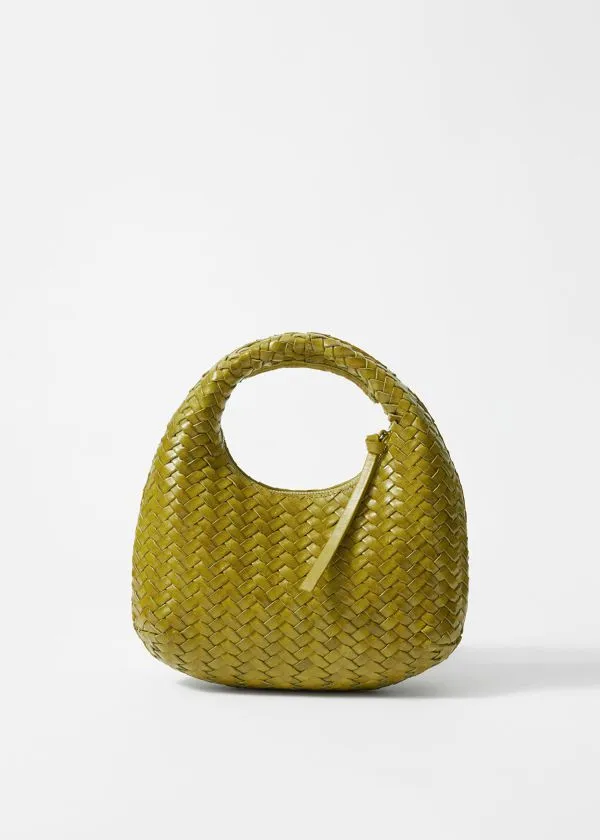 and Other Stories Small BraidedLeather Bag Olive Women Mini Bags