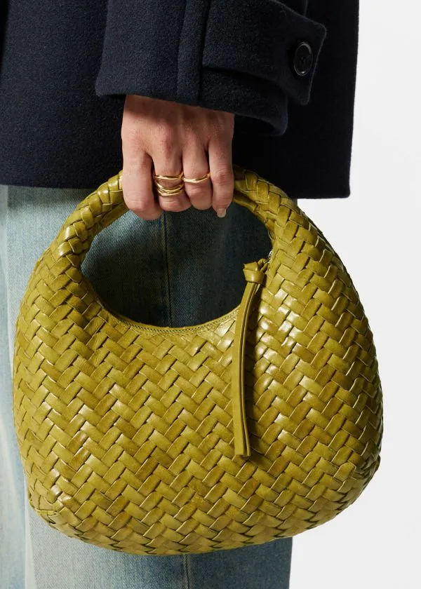and Other Stories Small BraidedLeather Bag Olive Women Mini Bags