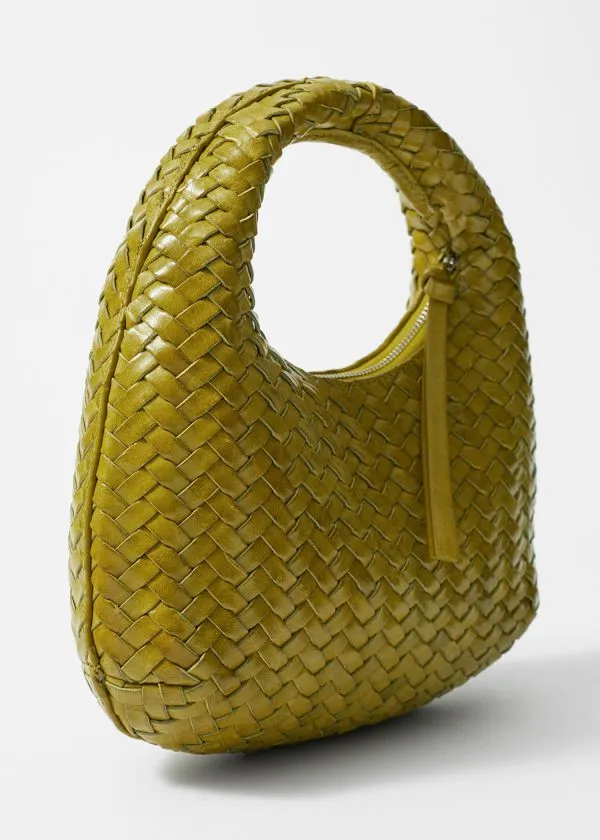 and Other Stories Small BraidedLeather Bag Olive Women Mini Bags