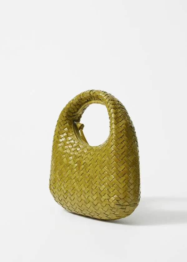 and Other Stories Small BraidedLeather Bag Olive Women Mini Bags