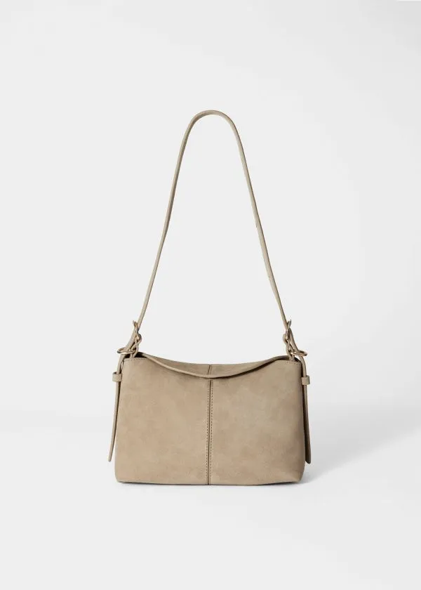 and Other Stories Small Suede Bag Beige Suede Women Shoulder Bags