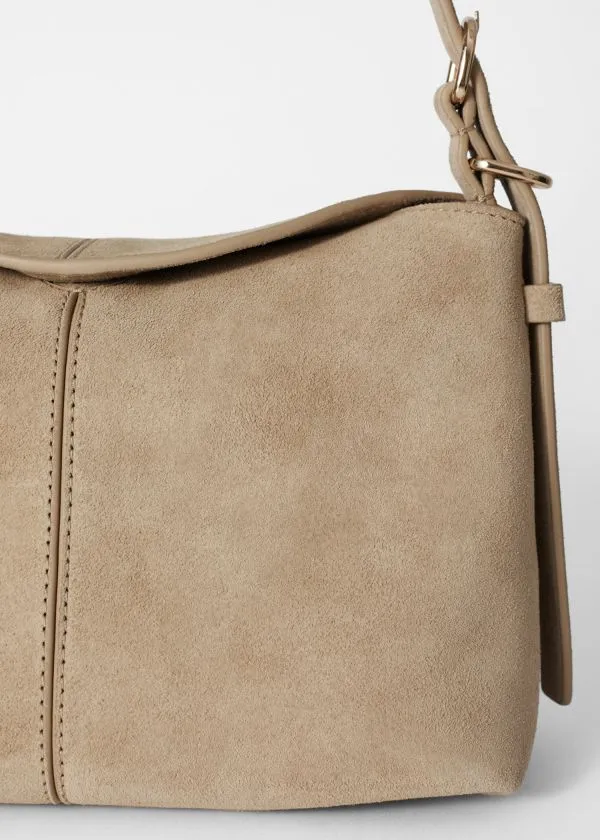 and Other Stories Small Suede Bag Beige Suede Women Shoulder Bags