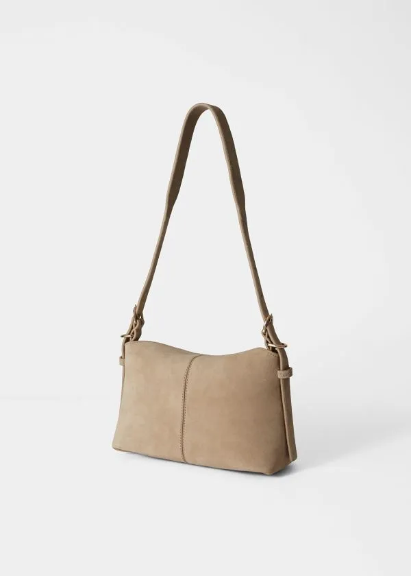 and Other Stories Small Suede Bag Beige Suede Women Shoulder Bags