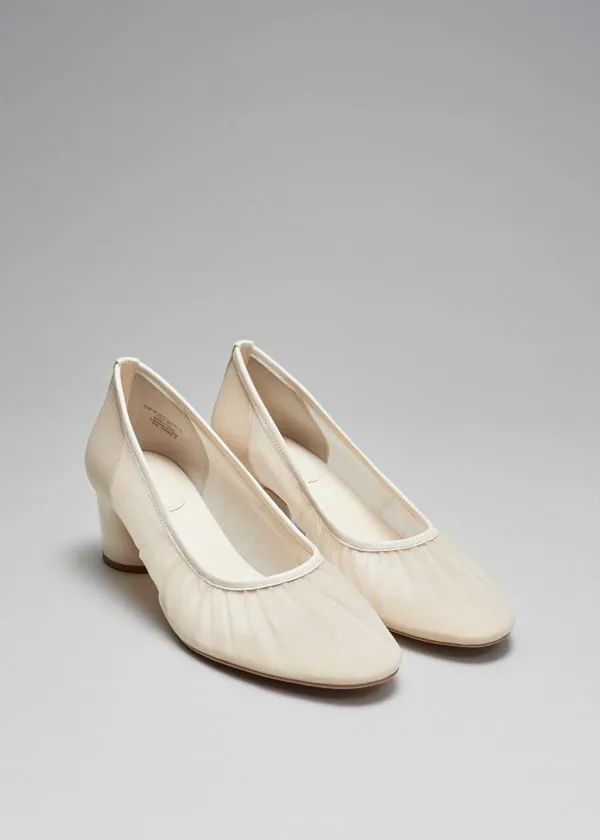 and Other Stories Soft BlockHeel Pumps White Women Pumps