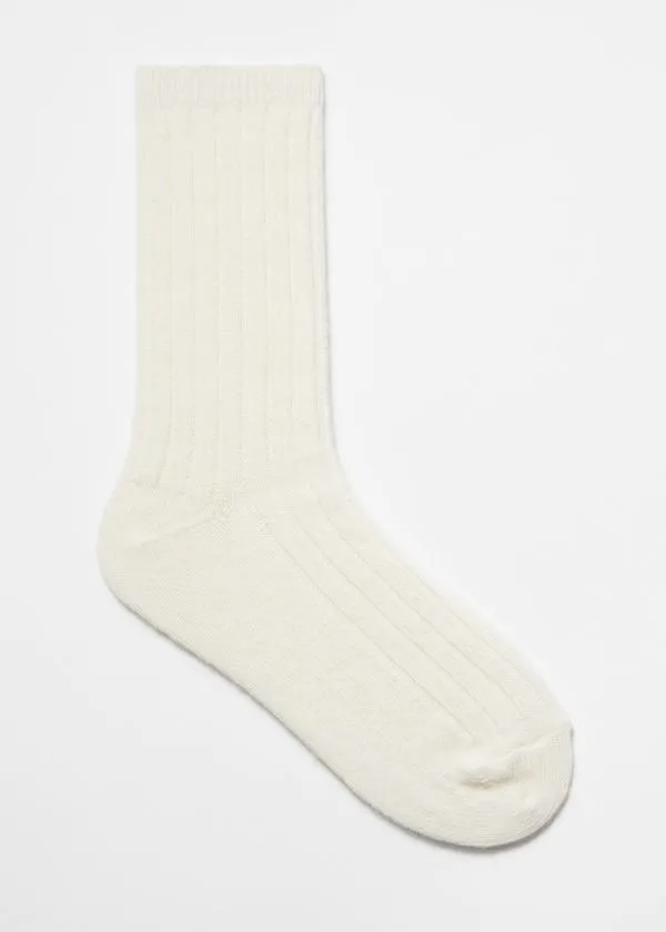 and Other Stories Soft Wool Socks Ivory Women Socks and Tights