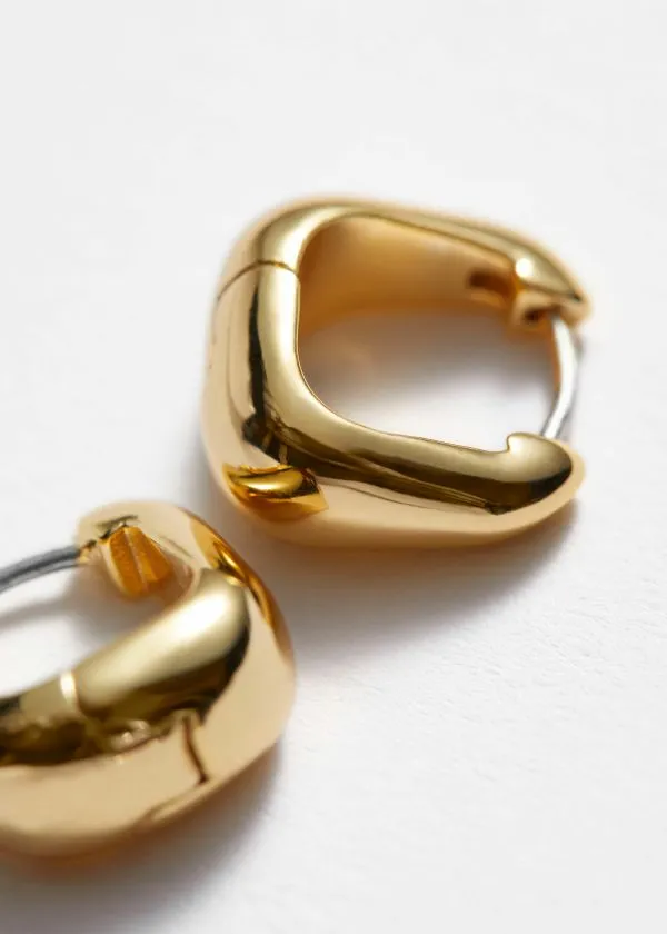 and Other Stories Square Hoop Earrings Gold Women Earrings